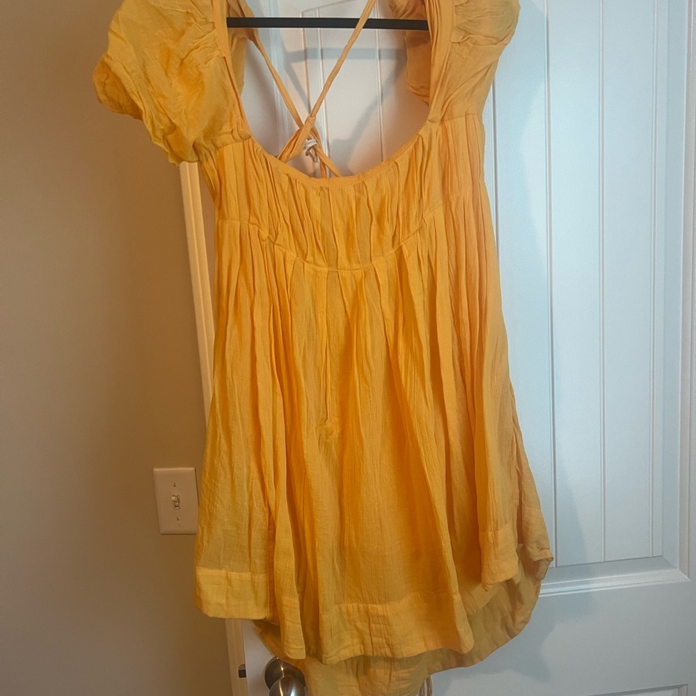 Free People Yellow Mini Dress